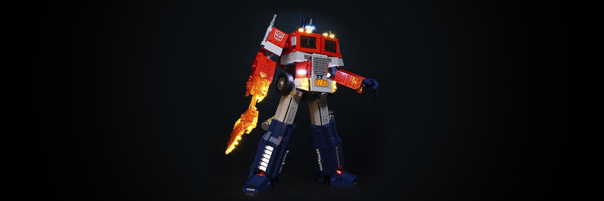 lego optimus prime lights