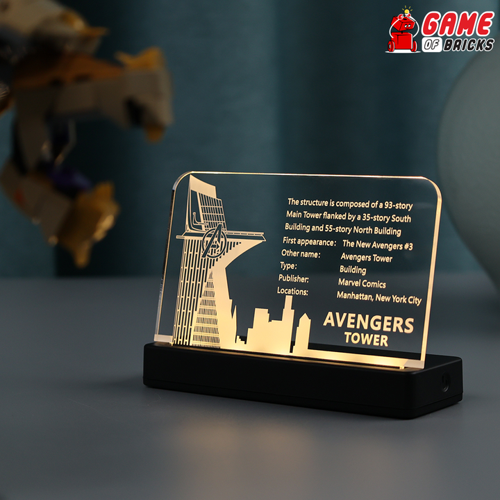 LED Nameplate for LEGO Avengers Tower 76269