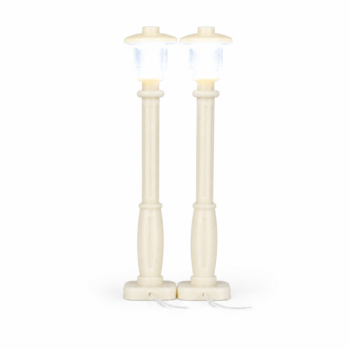Two LED lamp posts cool white for LEGO
