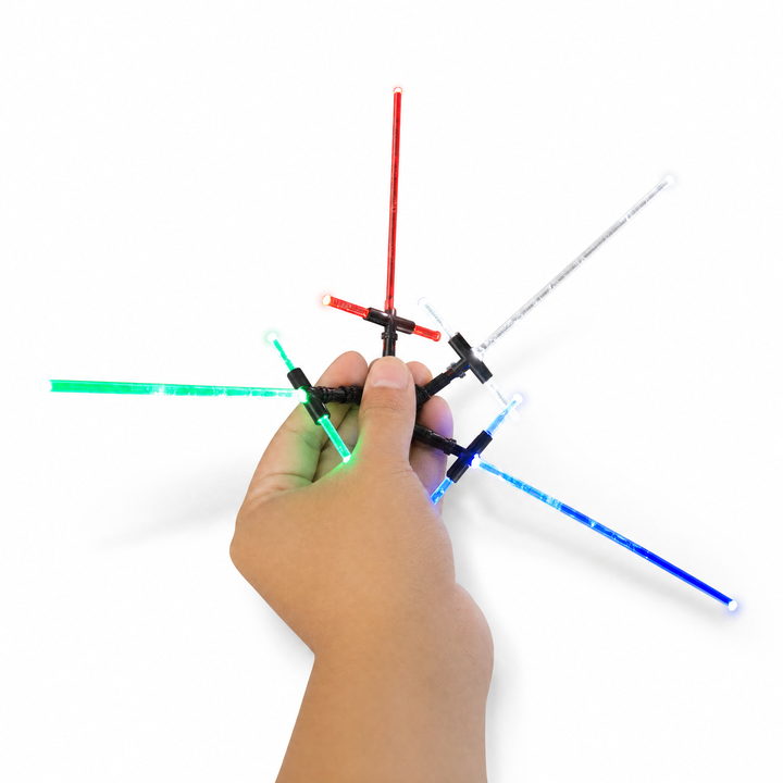 LED crossguard sabers in multiple colors for LEGO