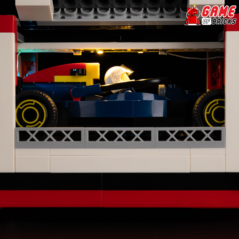 LEGO F1 Truck with RB20 & AMR24 F1 Cars 60445 Light Kit