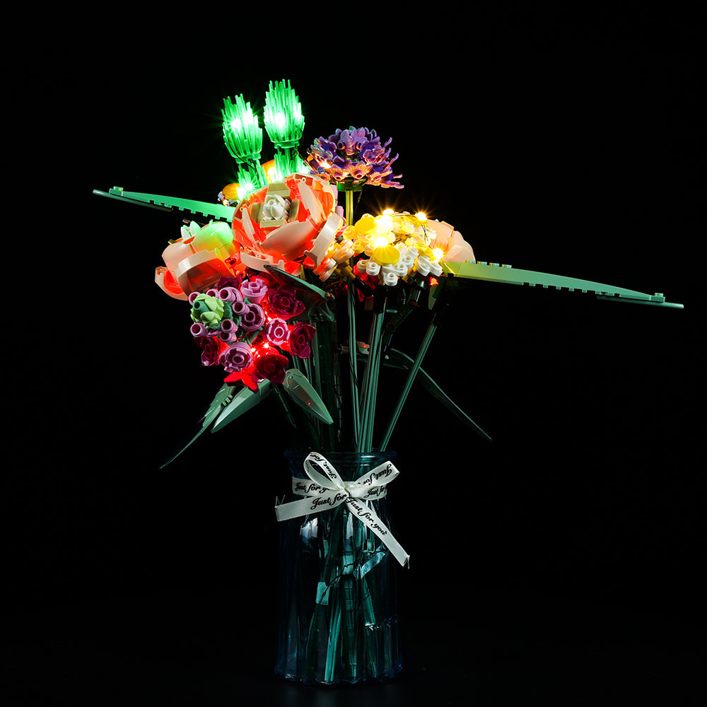 lego flower bouquet with led lights