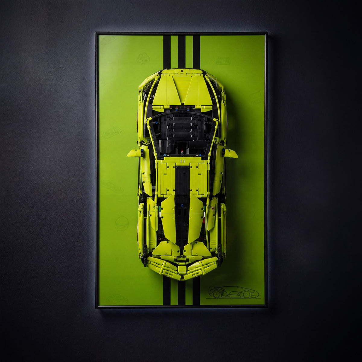 Display wall-mount for LEGO Technic Lamborghini Sian 42115 - hero