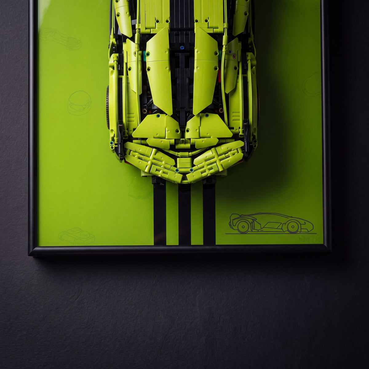 Display wall-mount for LEGO Technic Lamborghini Sian 42115 - detail