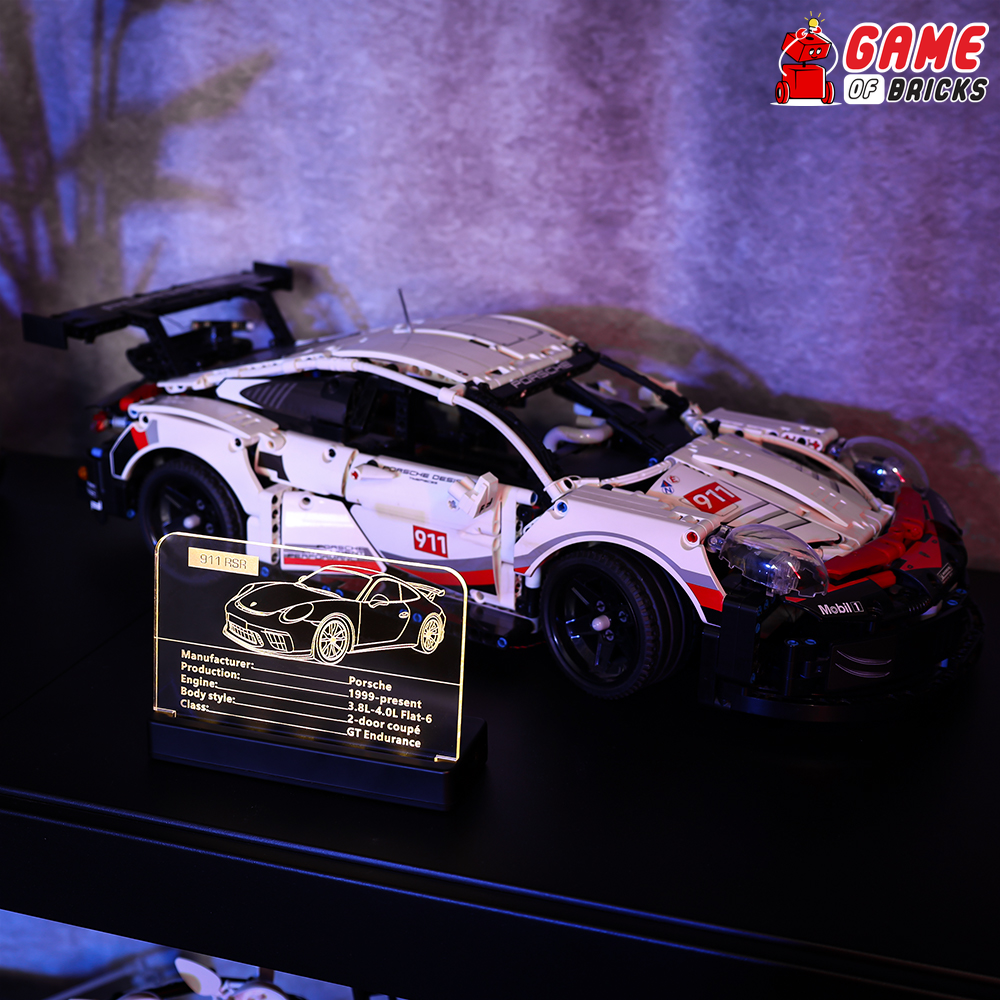 LED Nameplate for LEGO Porsche 911 RSR 42096