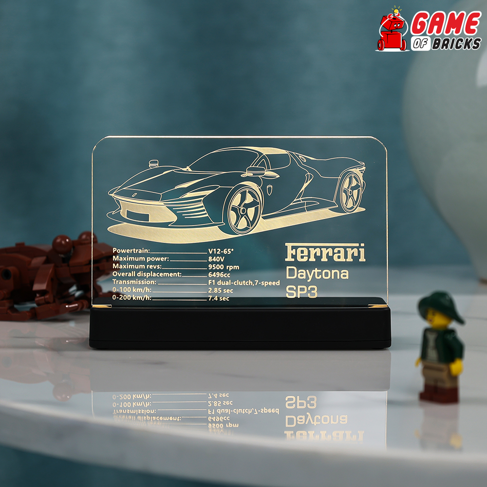 LED Nameplate for LEGO Ferrari Daytona SP3 42143