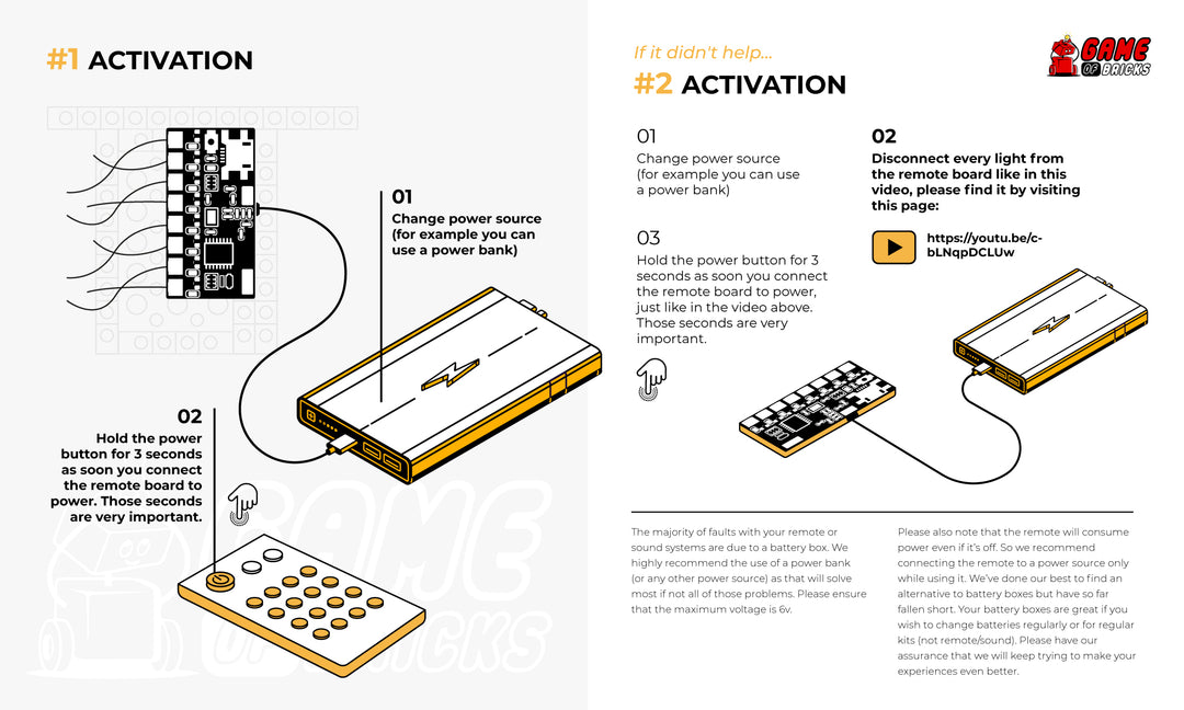 Game of Bricks Remote controller for LEGO sets