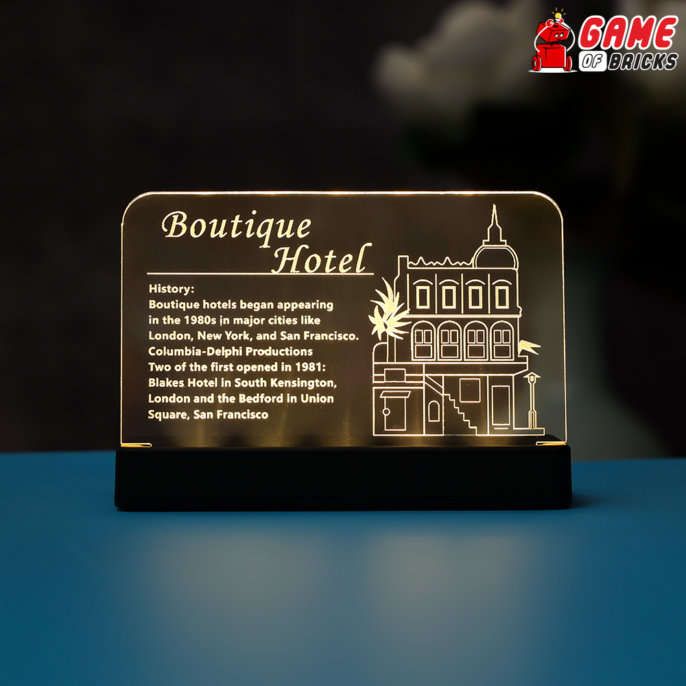 LED Nameplate for LEGO Boutique Hotel 10297