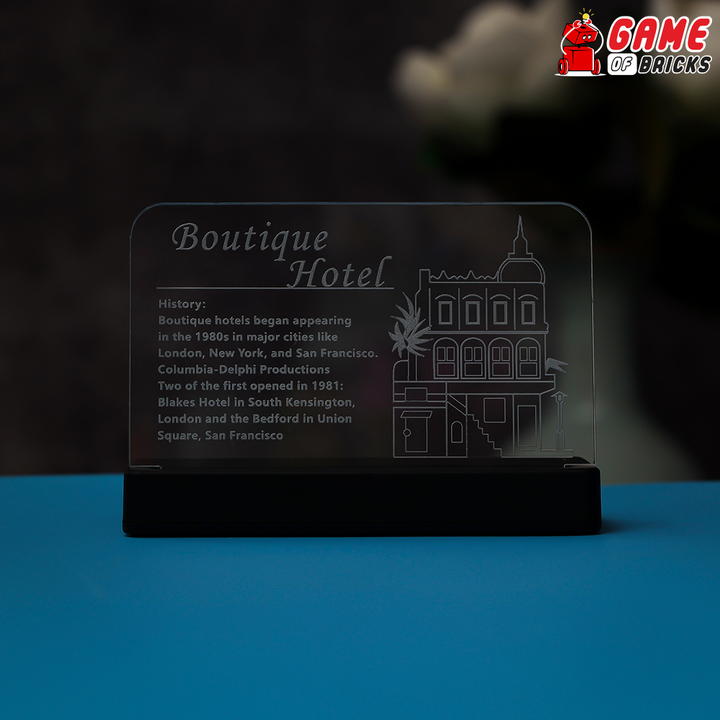 LED Nameplate for LEGO Boutique Hotel 10297