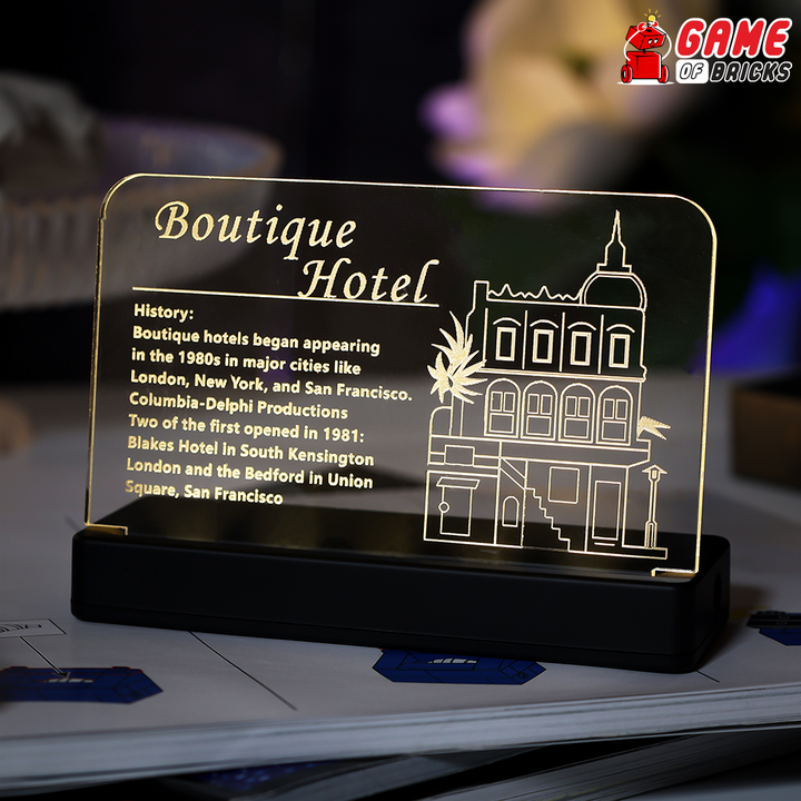 LED Nameplate for LEGO Boutique Hotel 10297