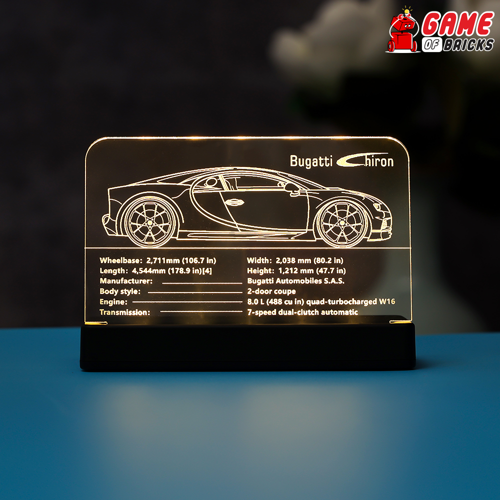 LED Nameplate for LEGO Bugatti Chiron 42083