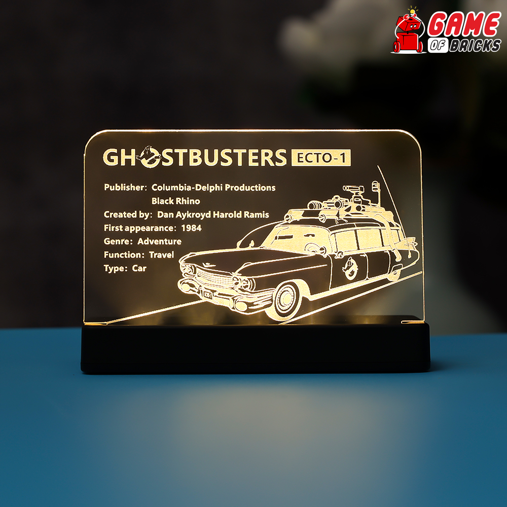 LED Nameplate for LEGO Ghostbusters ECTO-1 10274