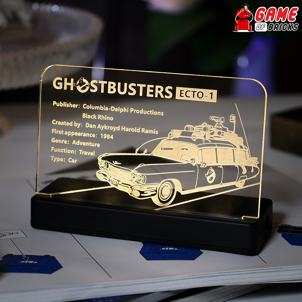 LED Nameplate for LEGO Ghostbusters ECTO-1 10274