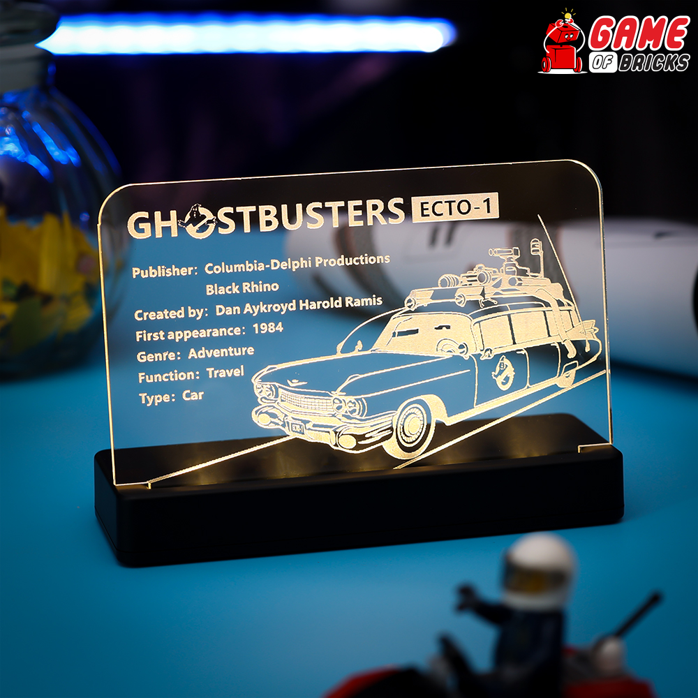 LED Nameplate for LEGO Ghostbusters ECTO-1 10274