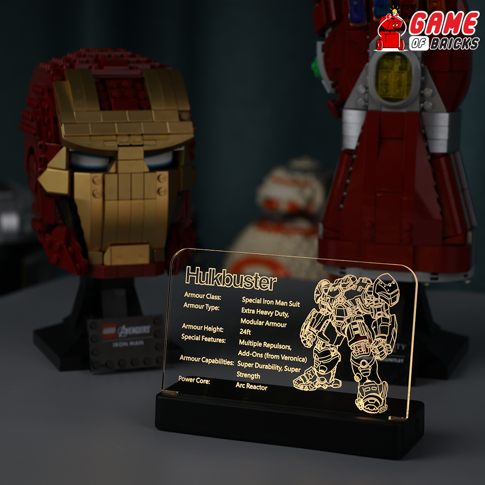 LED Nameplate for LEGO Hulkbuster 76210