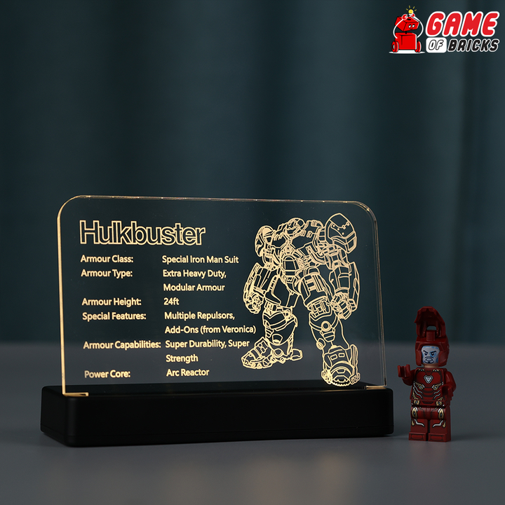 LED Nameplate for LEGO Hulkbuster 76210