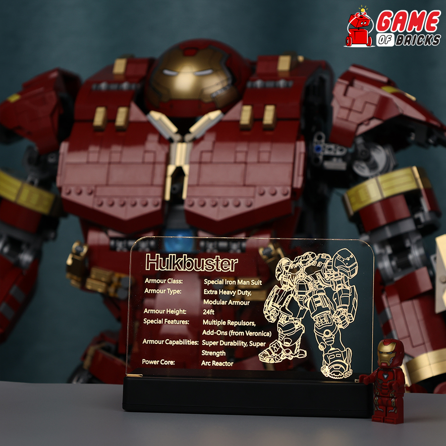 LED Nameplate for LEGO Hulkbuster 76210