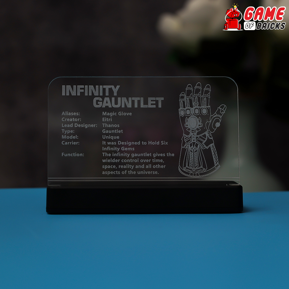 LED Nameplate for LEGO Infinity Gauntlet 76191