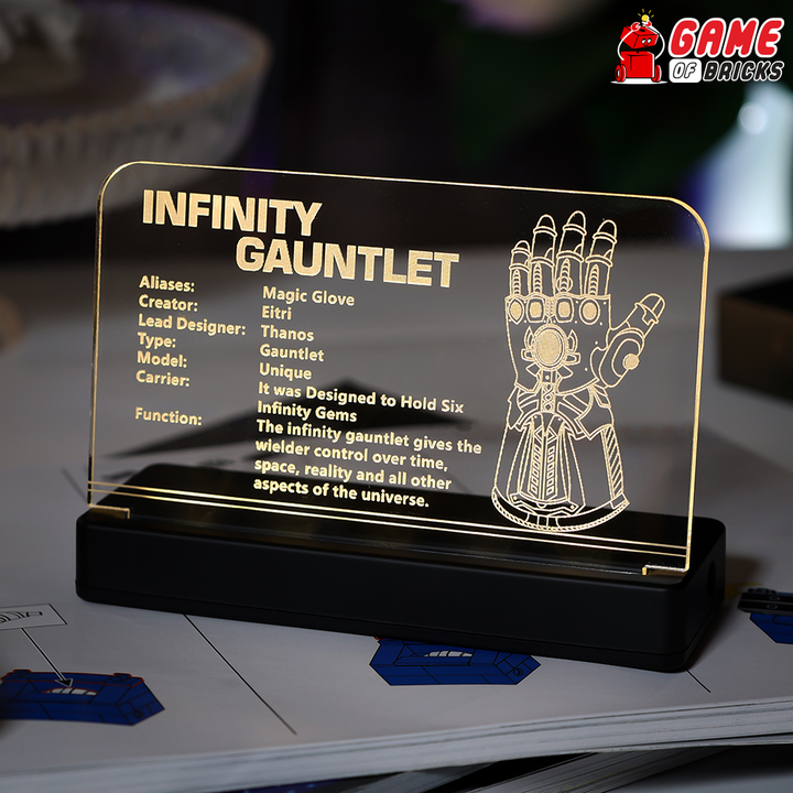 LED Nameplate for LEGO Infinity Gauntlet 76191