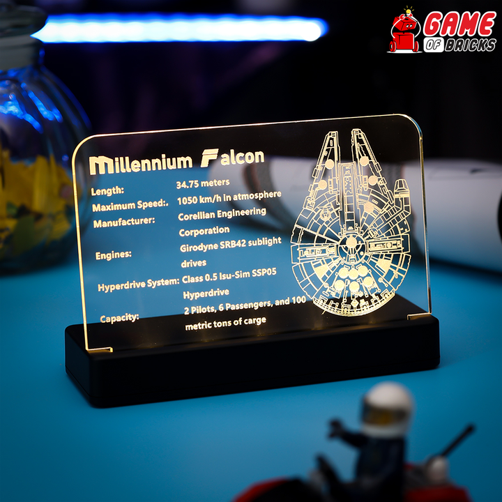 LED Nameplate for LEGO Millennium Falcon 75192