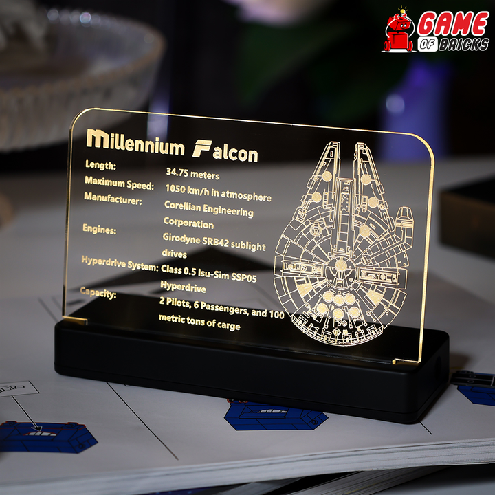 LED Nameplate for LEGO Millennium Falcon 75192