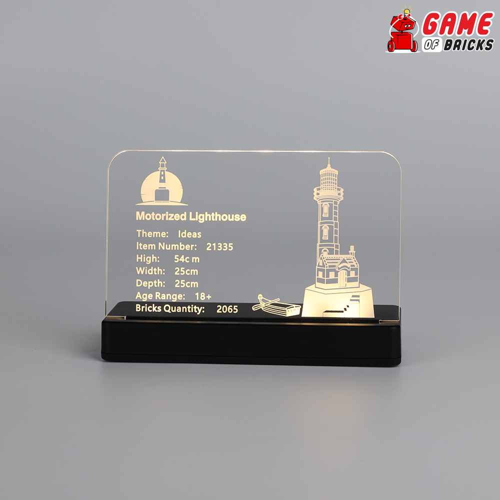 LED Nameplate for LEGO Motorized Lighthouse 21335