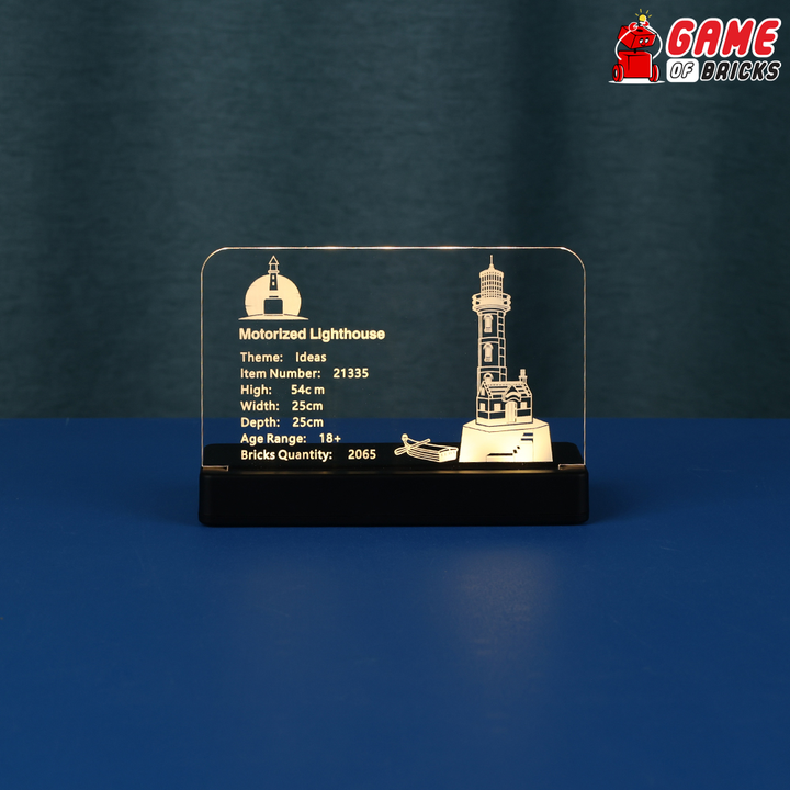 LED Nameplate for LEGO Motorized Lighthouse 21335