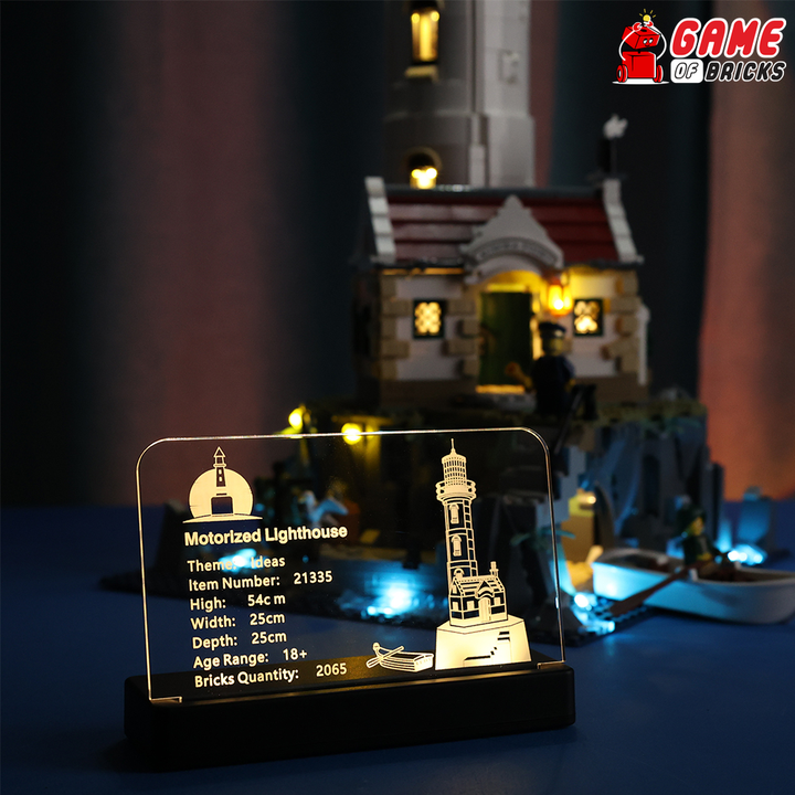 LED Nameplate for LEGO Motorized Lighthouse 21335