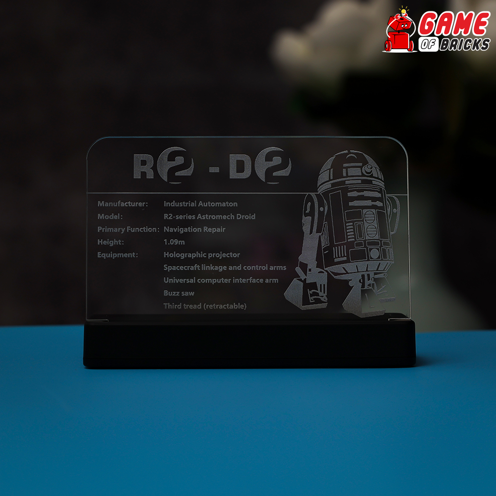 LED Nameplate for LEGO R2-D2 75308