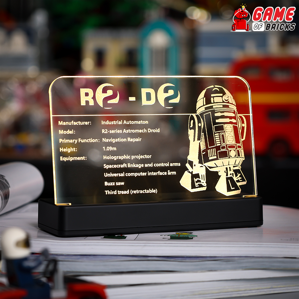 LED Nameplate for LEGO R2-D2 75308