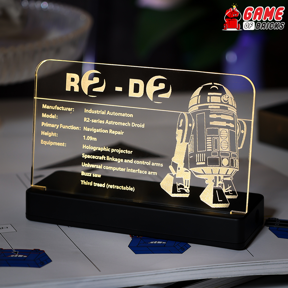 LED Nameplate for LEGO R2-D2 75308