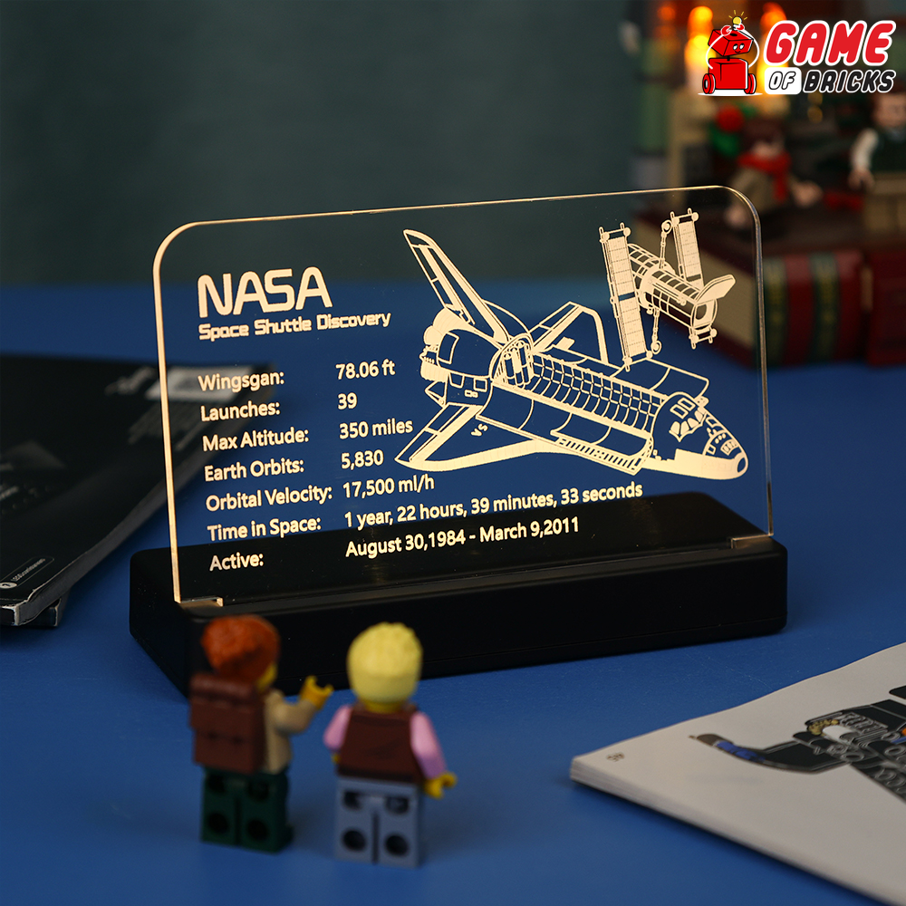 LED Nameplate for LEGO NASA Space Shuttle Discovery 10283